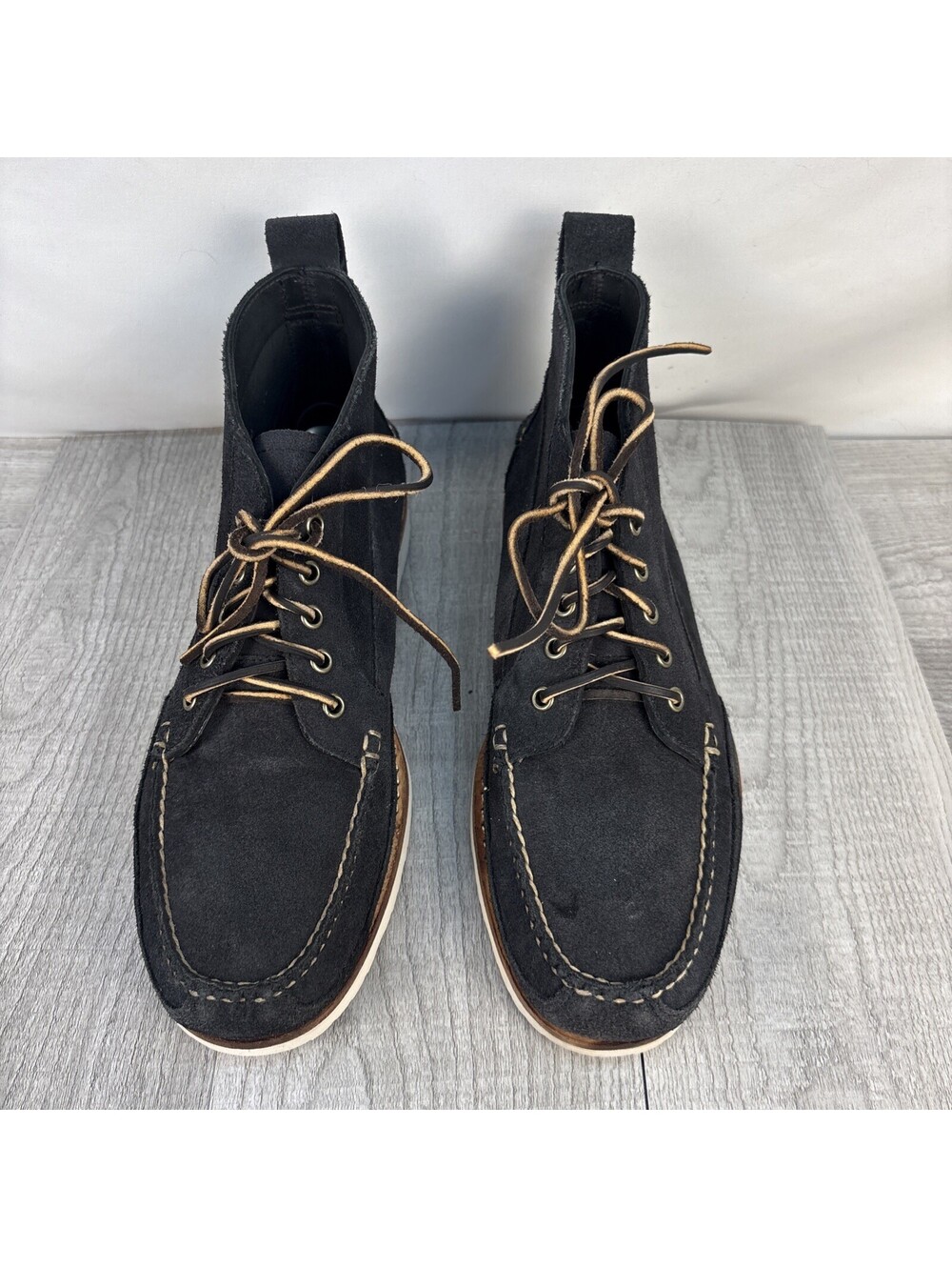 Lucky Brand Mens 11 Blue Suede Moc Toe Chukka Boots Ankle Shoes 10606 Size 11M - Picture 3 of 12